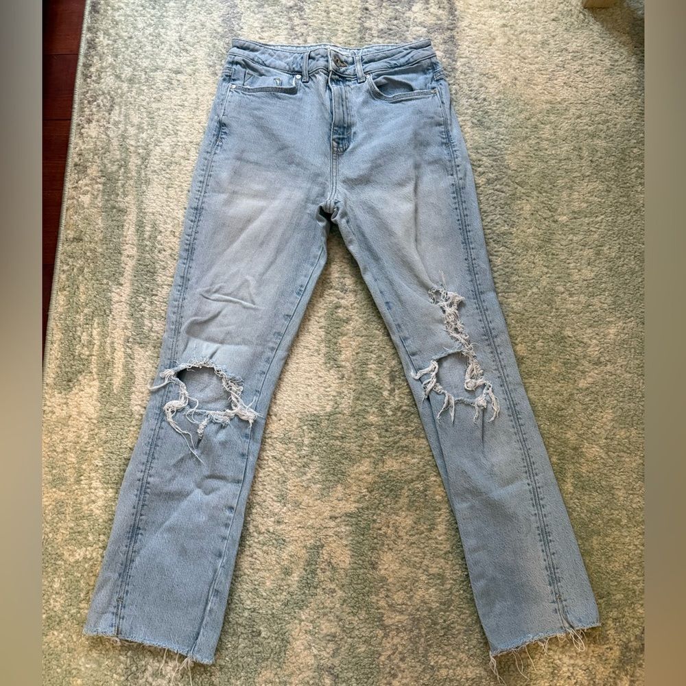 Distressed Light Blue Women's Jeans from Zara